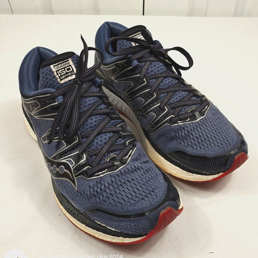Men's SAUCONY Hurricane ISO 5 Stability Running Shoe Everun Sneakers US Size 9